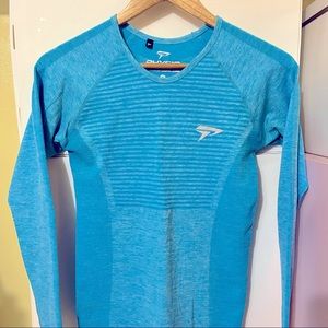 PhysiqApparel bright blue long sleeve athletic top